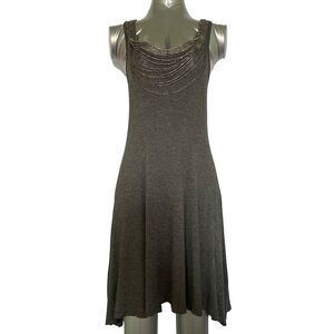 Vibe Racerback Scoop Neck Beaded Neckline Jersey A Line Mini Tank Dress Size S